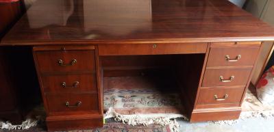 Large Vintage Executive Desk Red Cherry